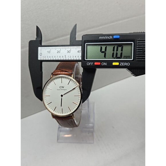 Daniel Wellington Classic 41mm Rose Gold Leather Quartz Watch New Battery Slim - Picture 6 of 13
